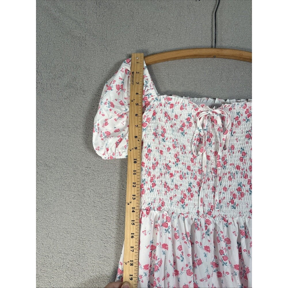SHEIN‎ Women's Size M Milk Maid Maxi Pink Flowers Ditsy Coquette Soft Girl Flowy - Picture 4 of 12